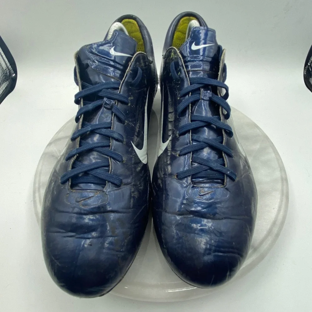 Nike Mens Soccer Cleats Mercurial Vapor IX FG Navy Blue White Athletic Shoes